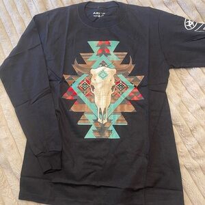 Ariat Black and Teal Graphic Long Sleeve Tee